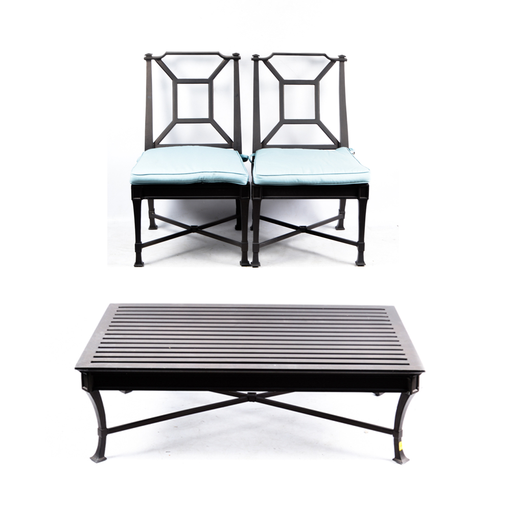 Steel Framed Chairs and Coffee Table EBTH