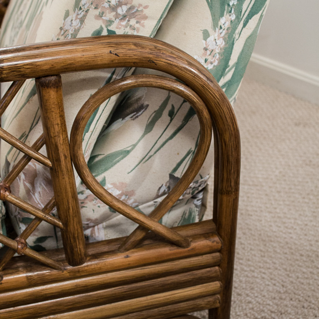 Bamboo Upholstered Reclining Chair EBTH