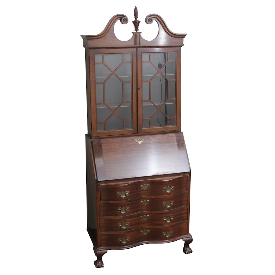 Maddox Colonial Reproduction Vintage Secretary Desk Ebth