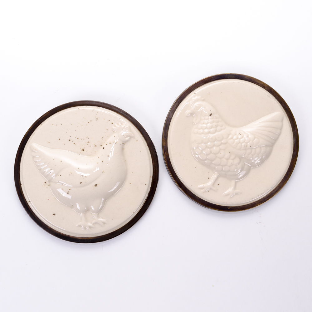 Ceramic Wall Plaques with Chicken Motifs EBTH