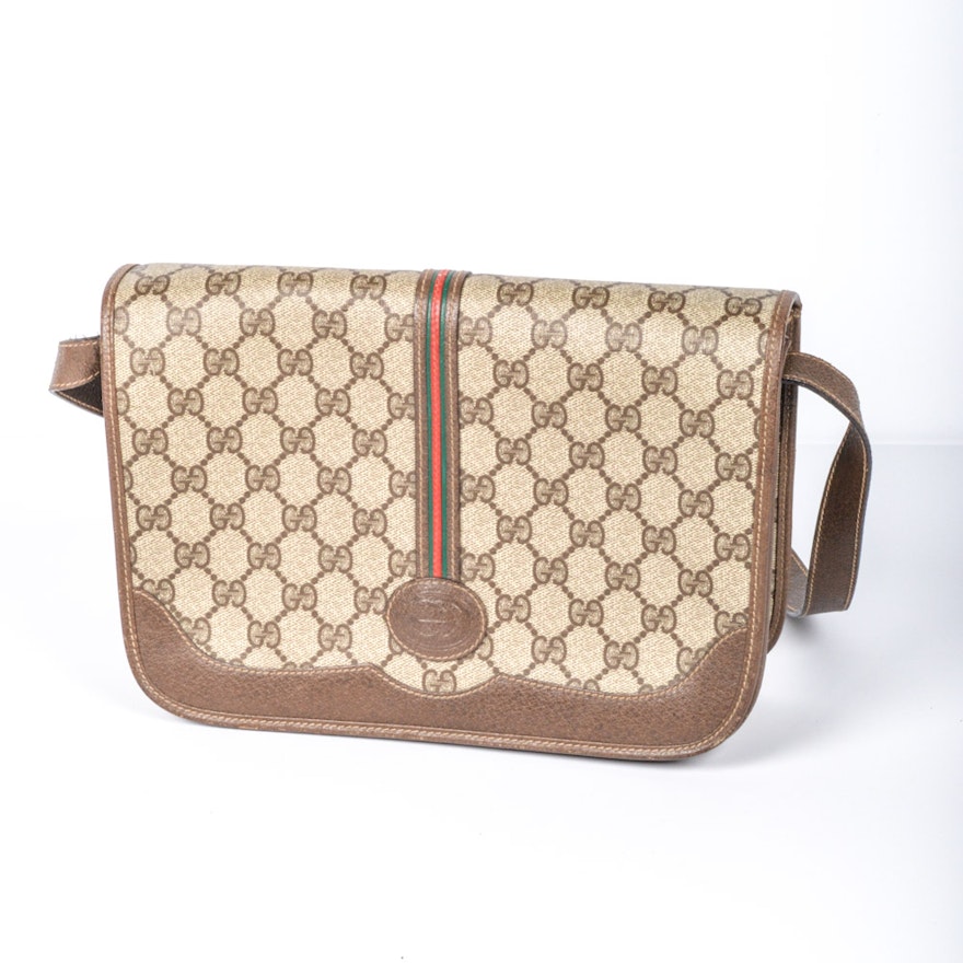 Vintage Gucci Monogram Crossbody Style Shoulder Bag | EBTH
