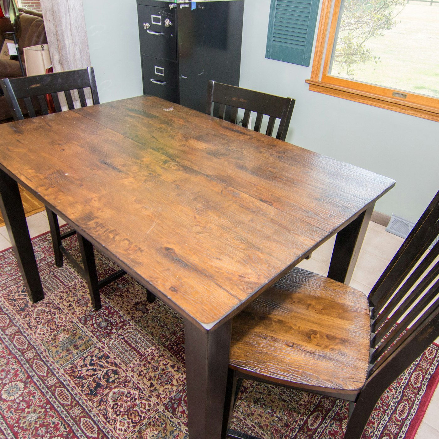 Rustic High Top Table with Chairs | EBTH