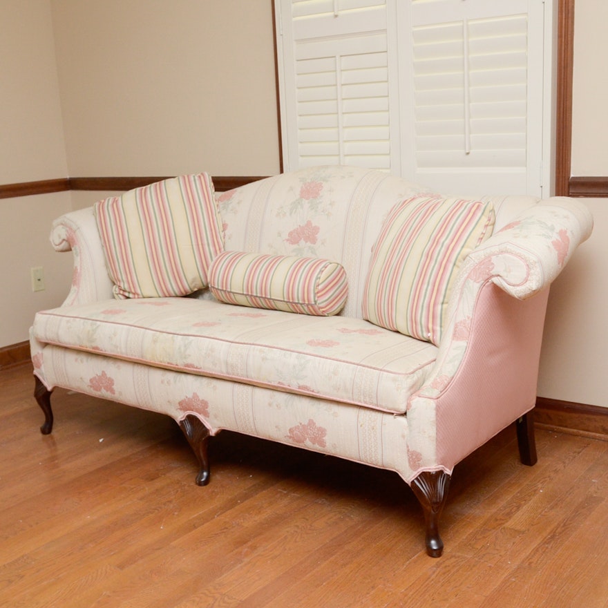 Hickory Fry Pink Upholstered Sofa Ebth Hickory Fry Pink Upholstered Sofa