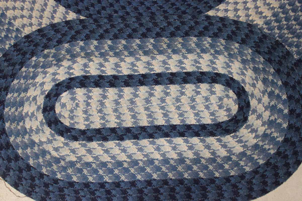 Blue and White Braided Rug Set EBTH