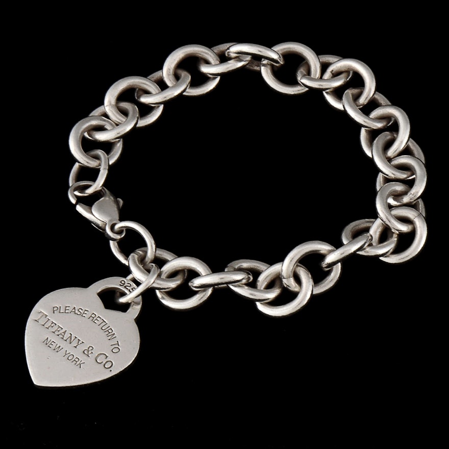 Tiffany & Co. Sterling Silver Link Bracelet with 