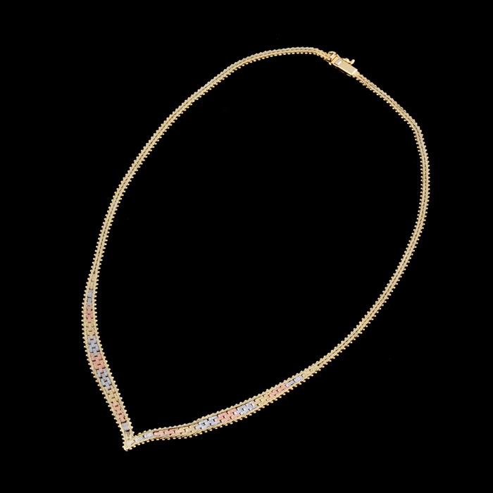 Italian 14K Tri-Color Gold Necklace | EBTH