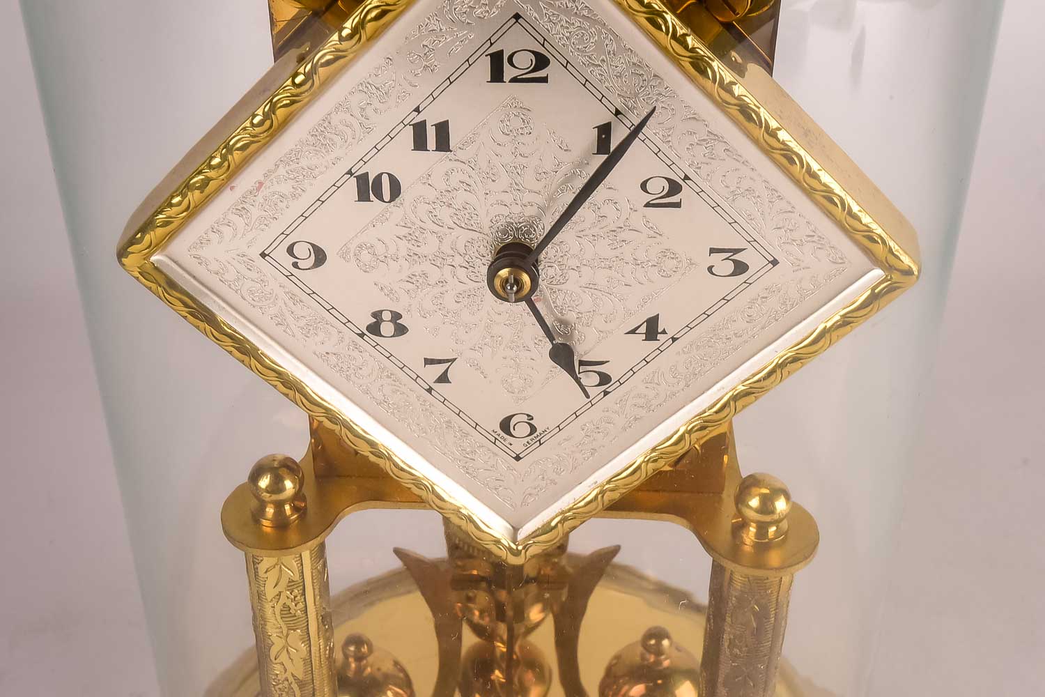 Vintage German Glass Dome Anniversary Clock EBTH