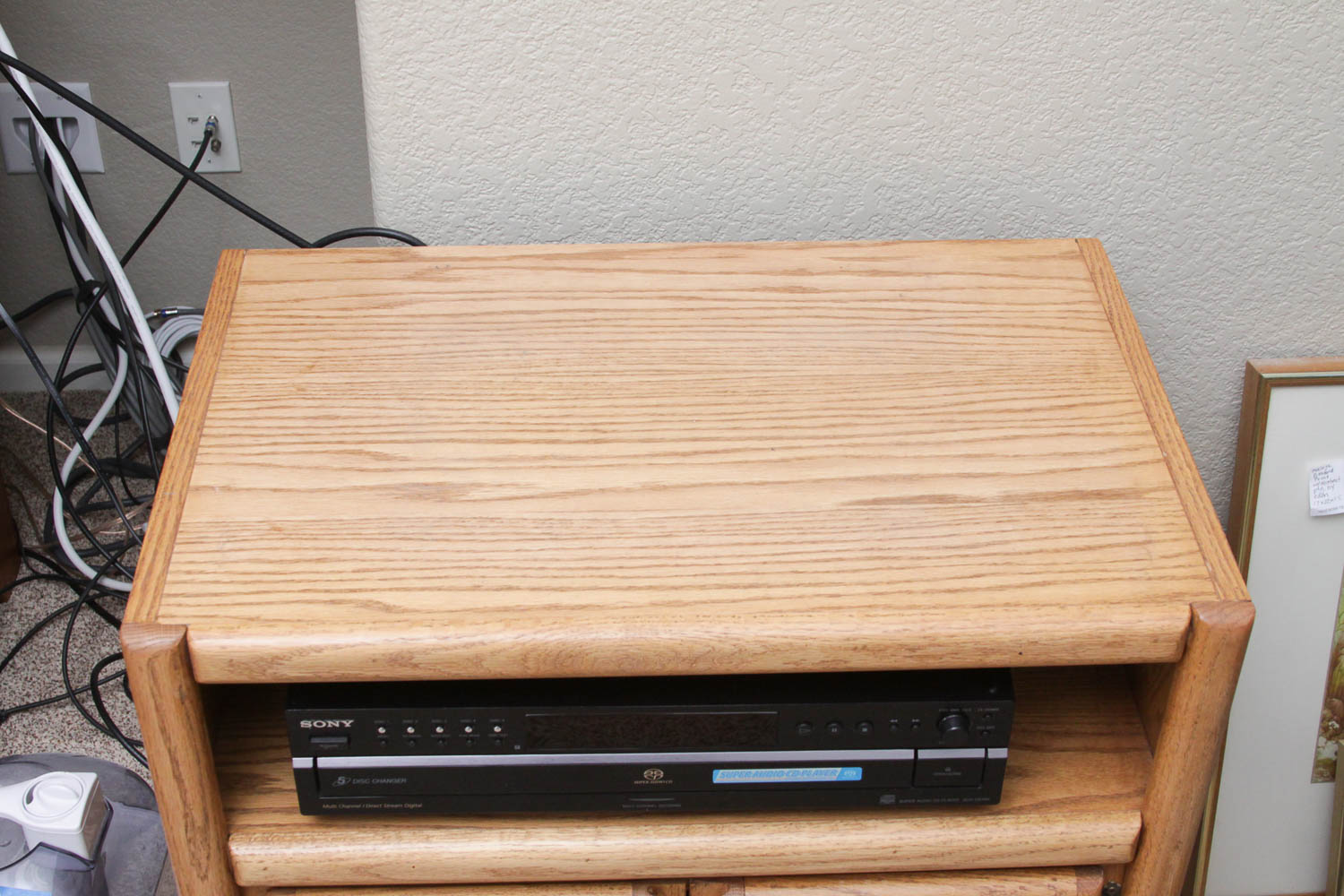 Oak Media With CD Player and Technix Stereo Receiver EBTH