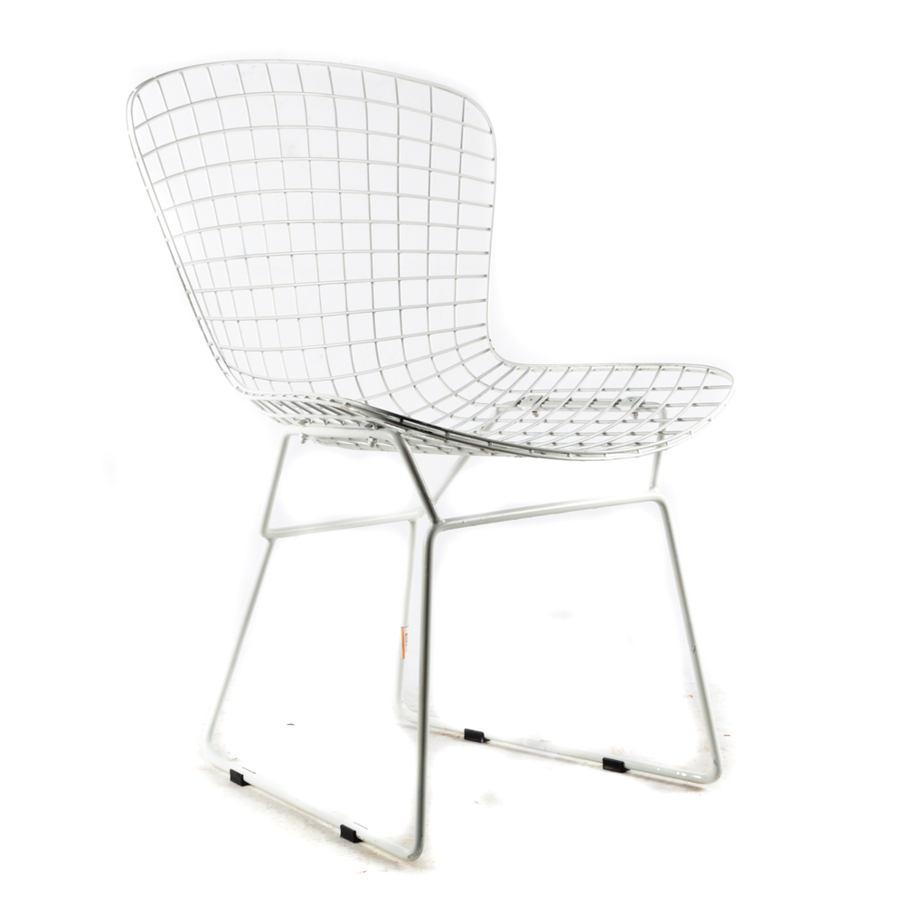 Pair of MidCentury White Wire Chairs EBTH