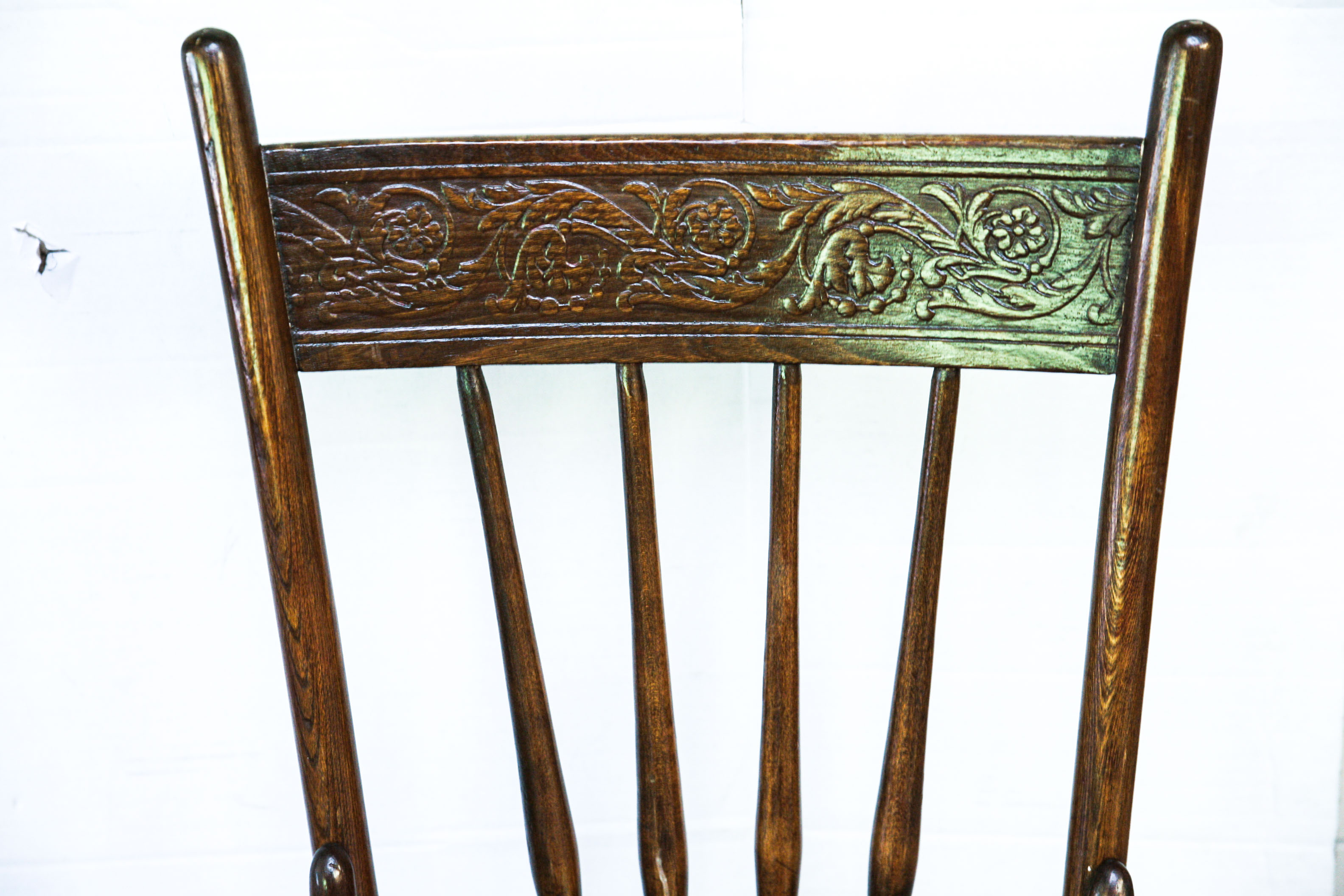 Two Circa 1900 Antique Wood Pressed Back Spindle Dining Chairs EBTH