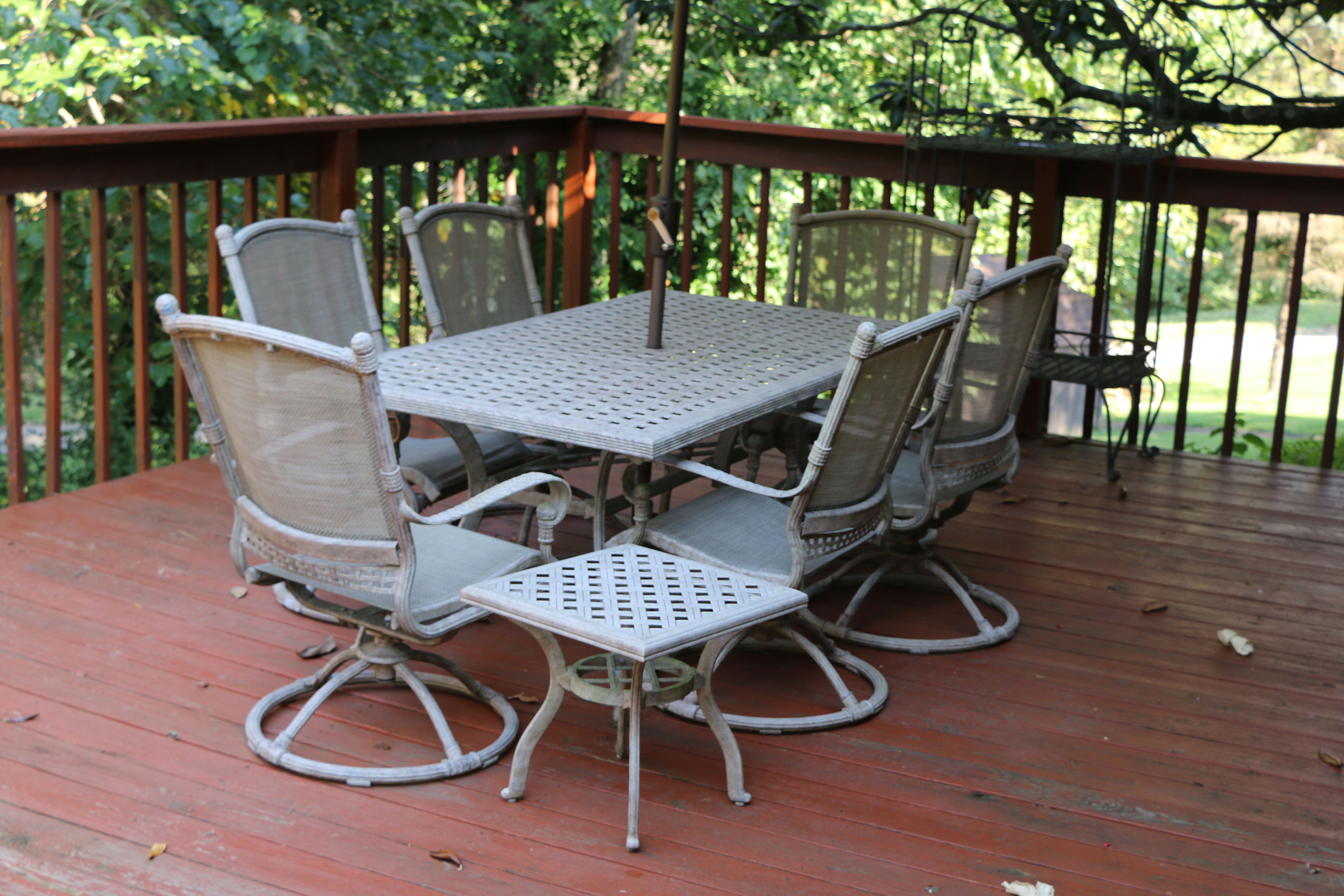 Early 21st Century Nine-Piece Patio Dining Set