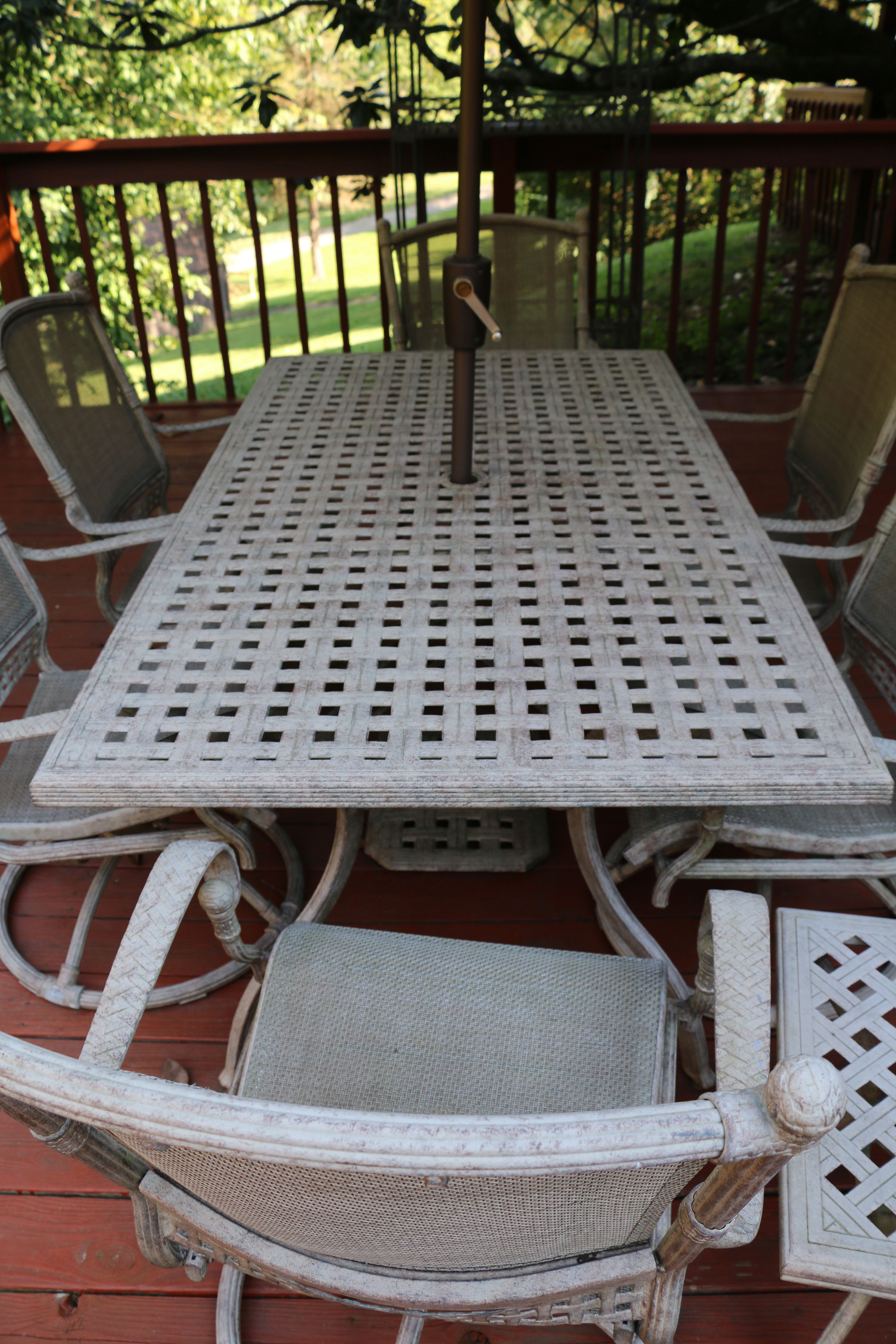 Early 21st Century Nine-Piece Patio Dining Set