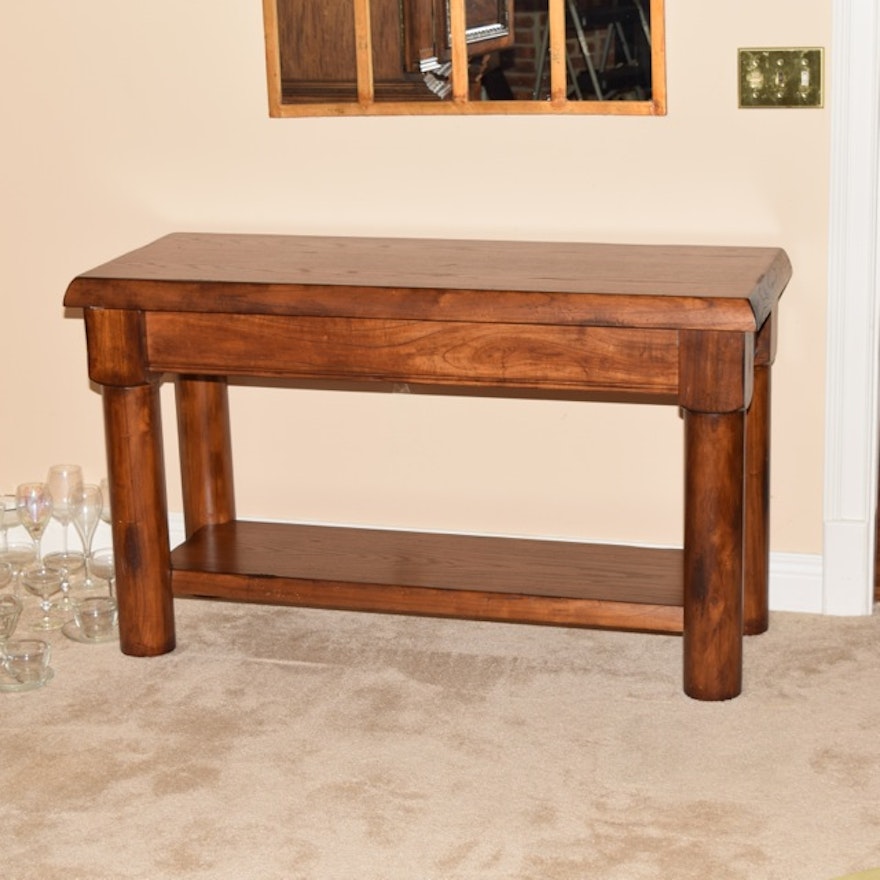 Dick Idol For Klaussner Rustic Oak Console Table Ebth
