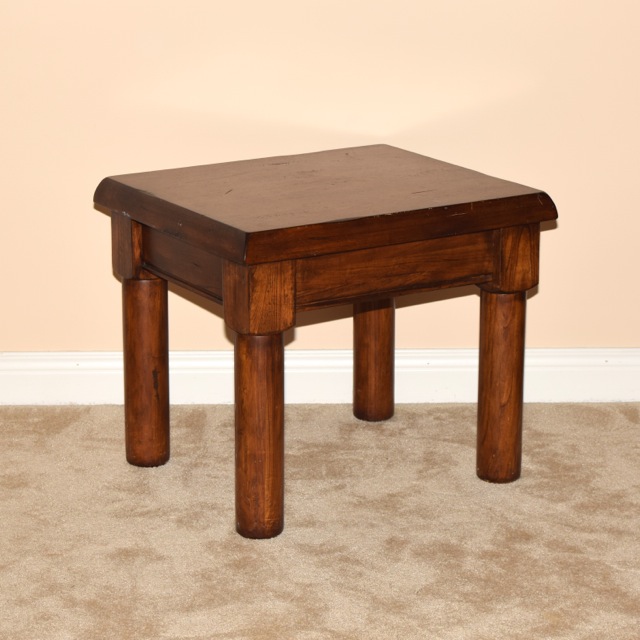 Dick Idol For Klaussner Rustic Oak Side Table Ebth