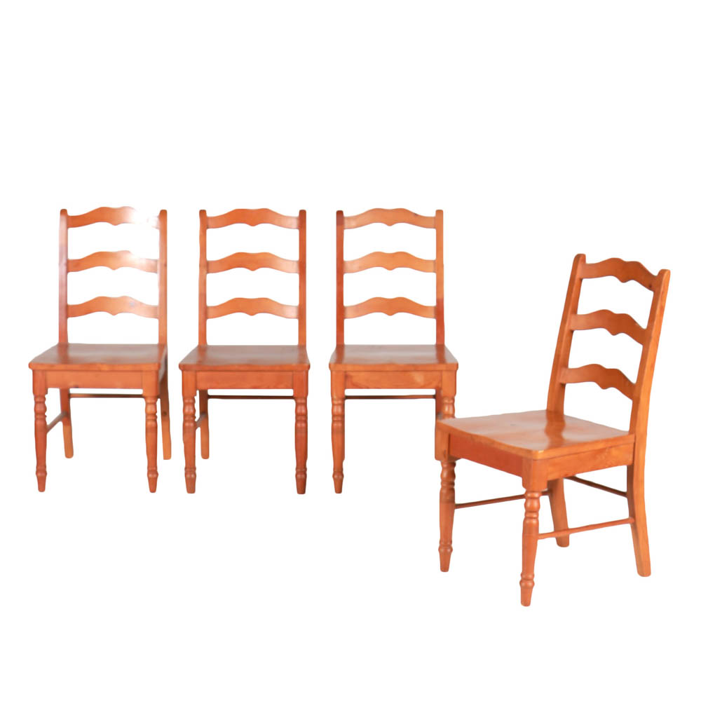 Set of Four Pine Dining Room Chairs EBTH