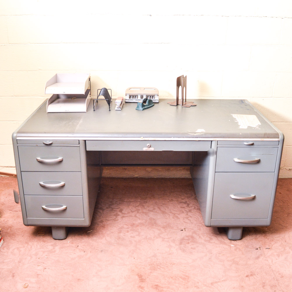 Mid Century Steel Age Desk Ebth