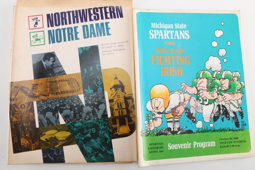 1968 and 1969 Notre Dame Football Programs EBTH
