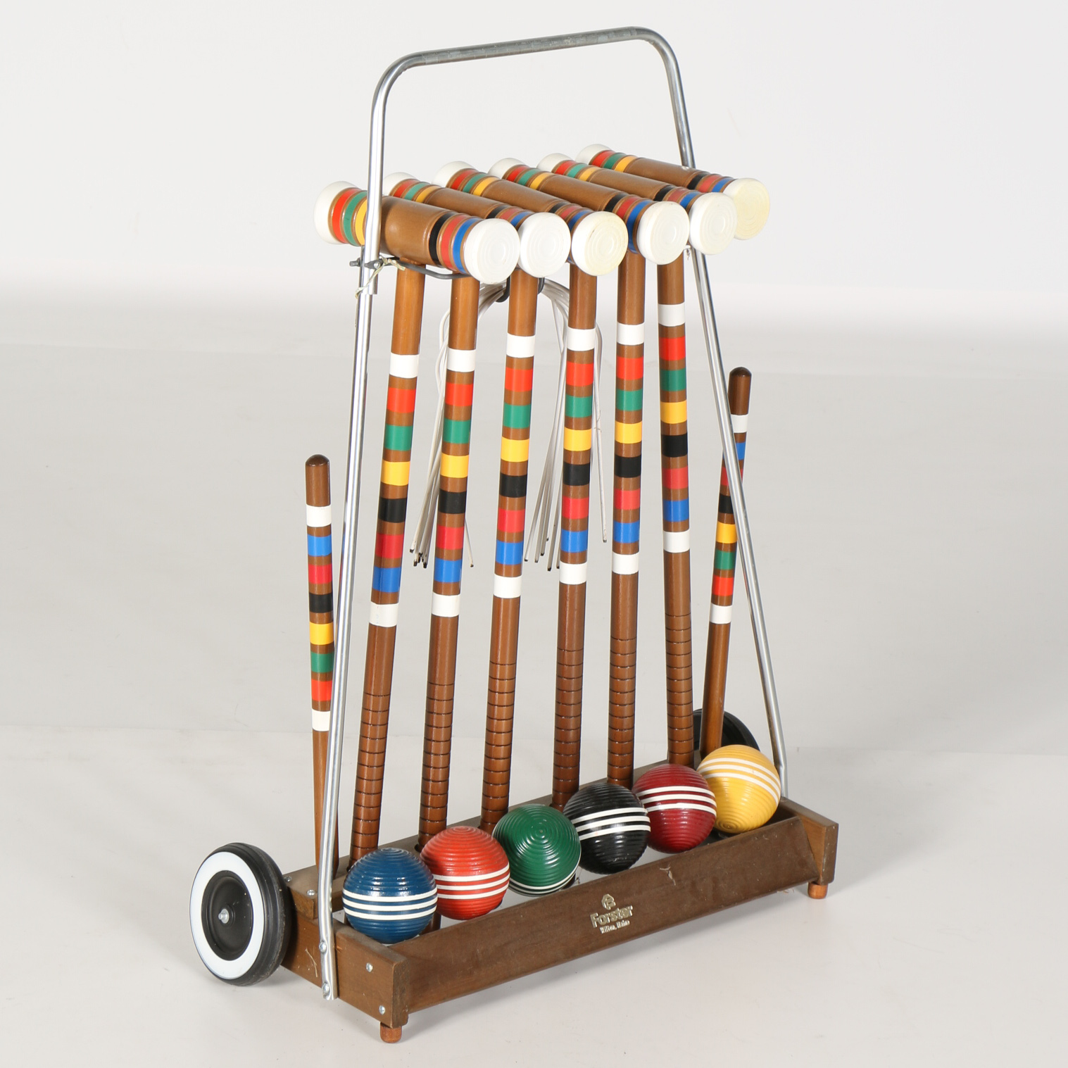 Wooden Croquet Set with Cart EBTH