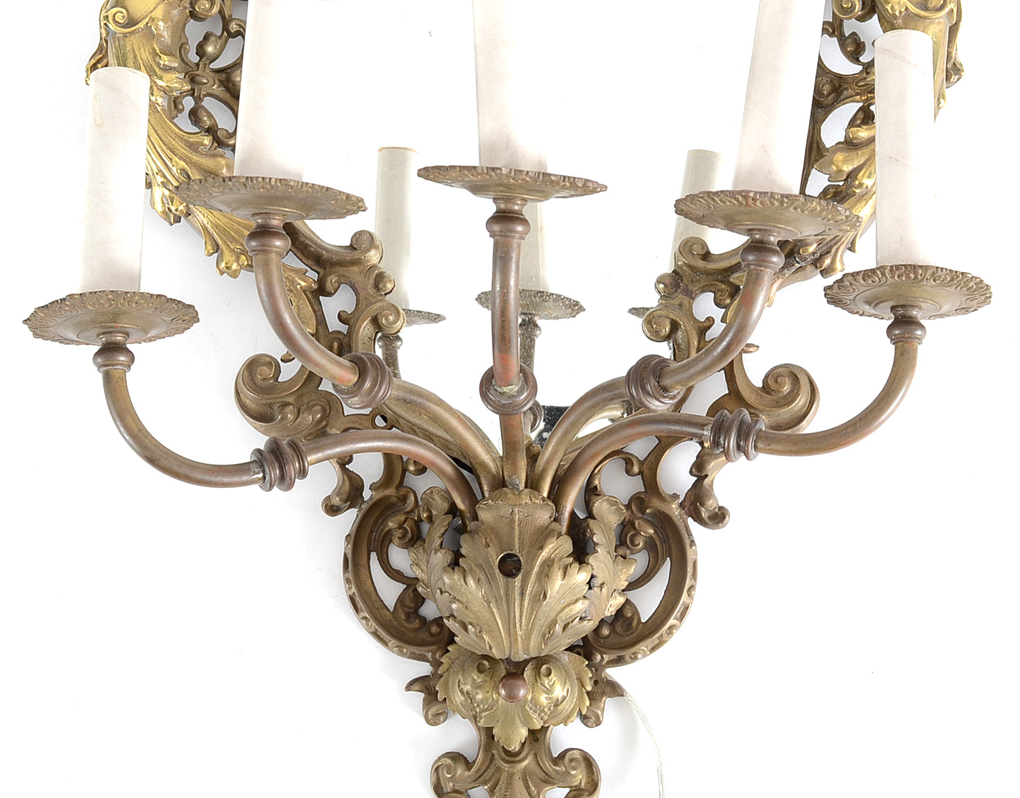 Vintage Art Nouveau Wall Sconce with Mirror EBTH