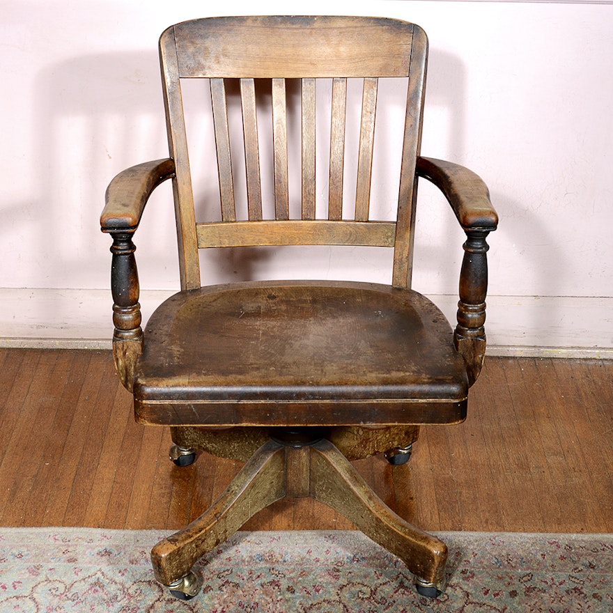 Vintage Rolling Office Chair By The B L Marble Chair Co Ebth