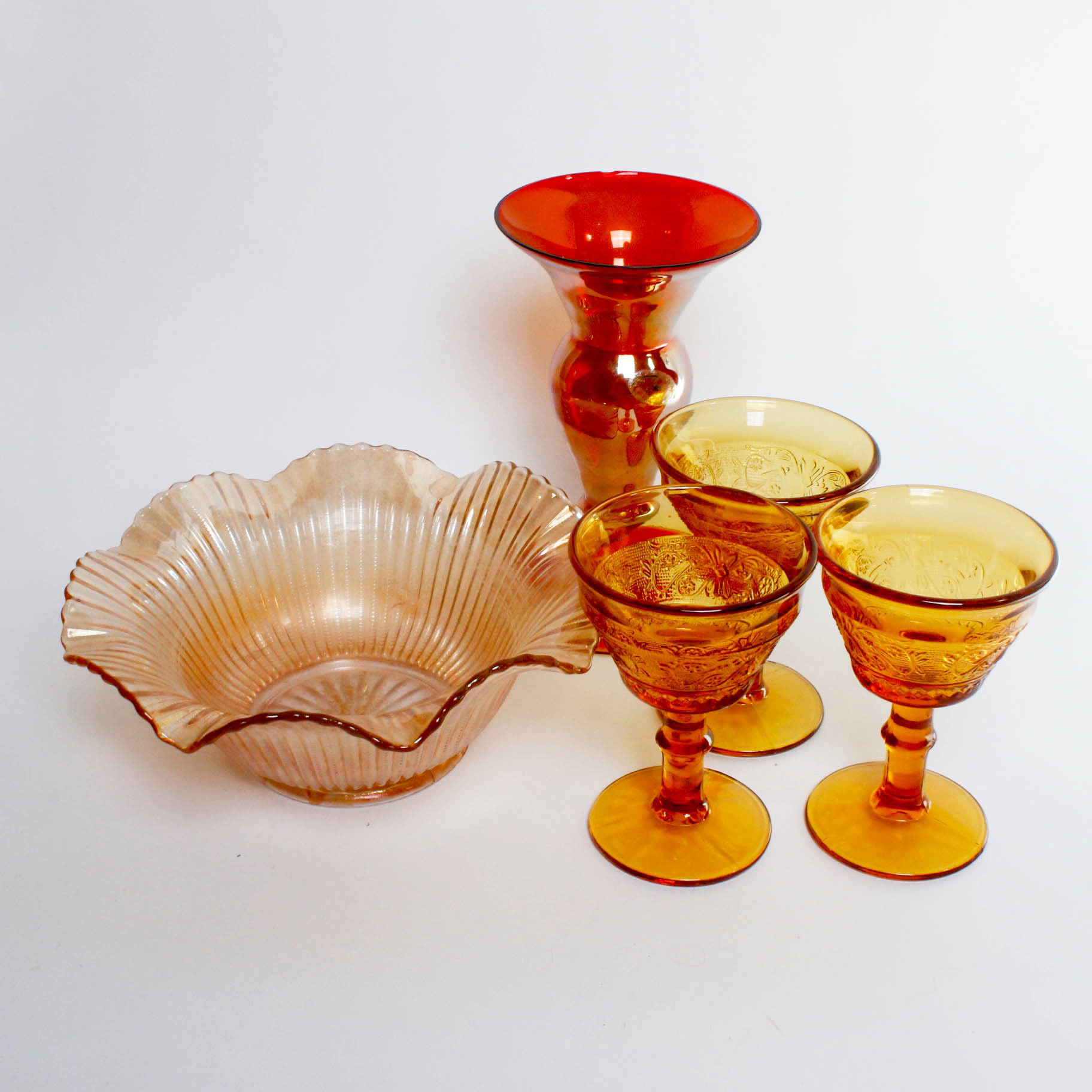 Collection Of Vintage Orange Glassware And Decor Ebth ebth
