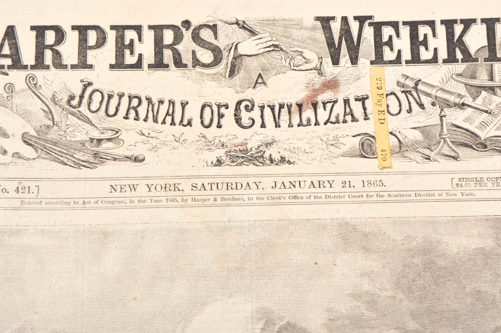Three Issues of "Harper's Weekly" Newspapers from 1865 EBTH
