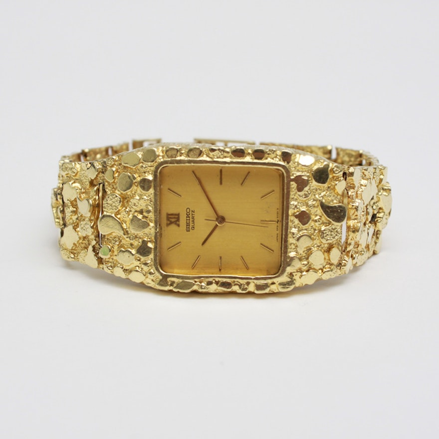 Seiko 14K Gold Nugget Men's Wristwatch | EBTH