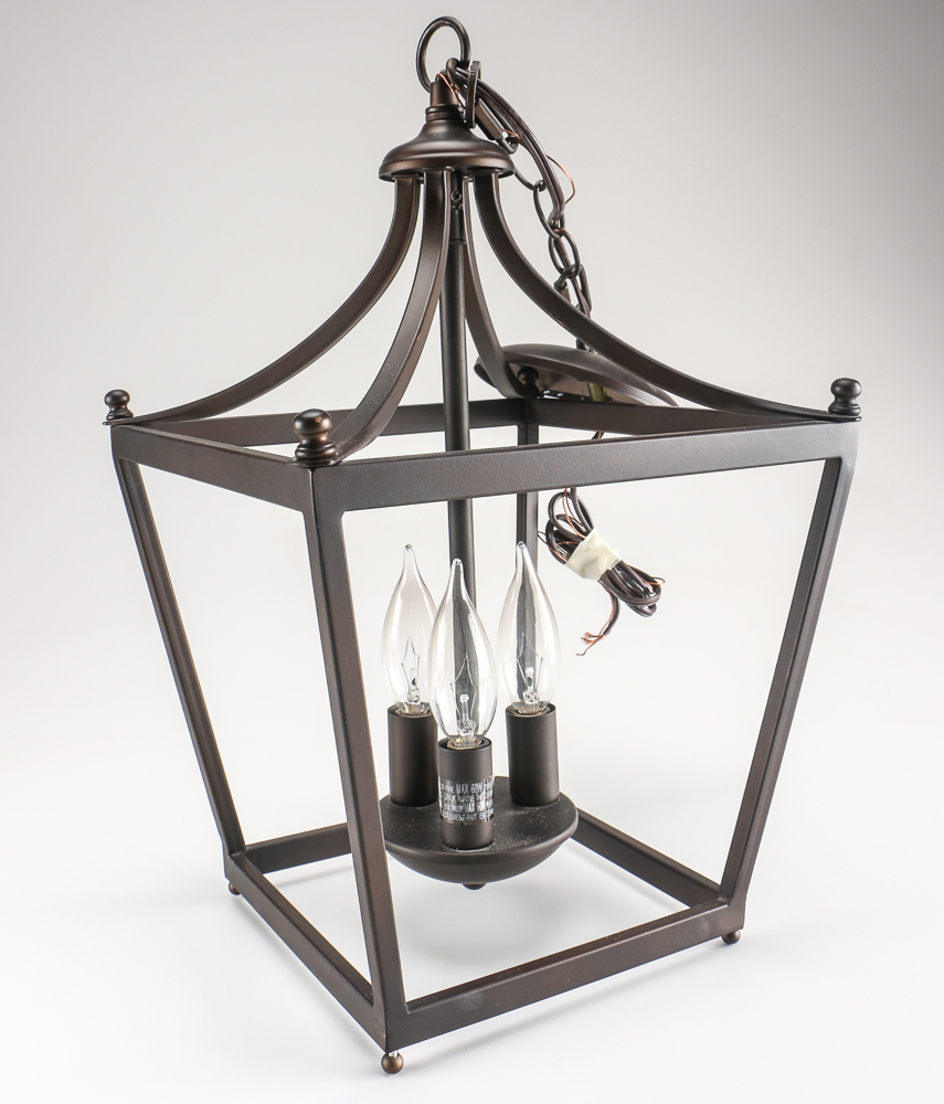 Pair Of Brown Pendant Lamps