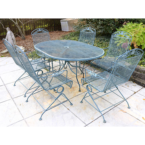 Wrought Iron Patio Table and Chairs | EBTH