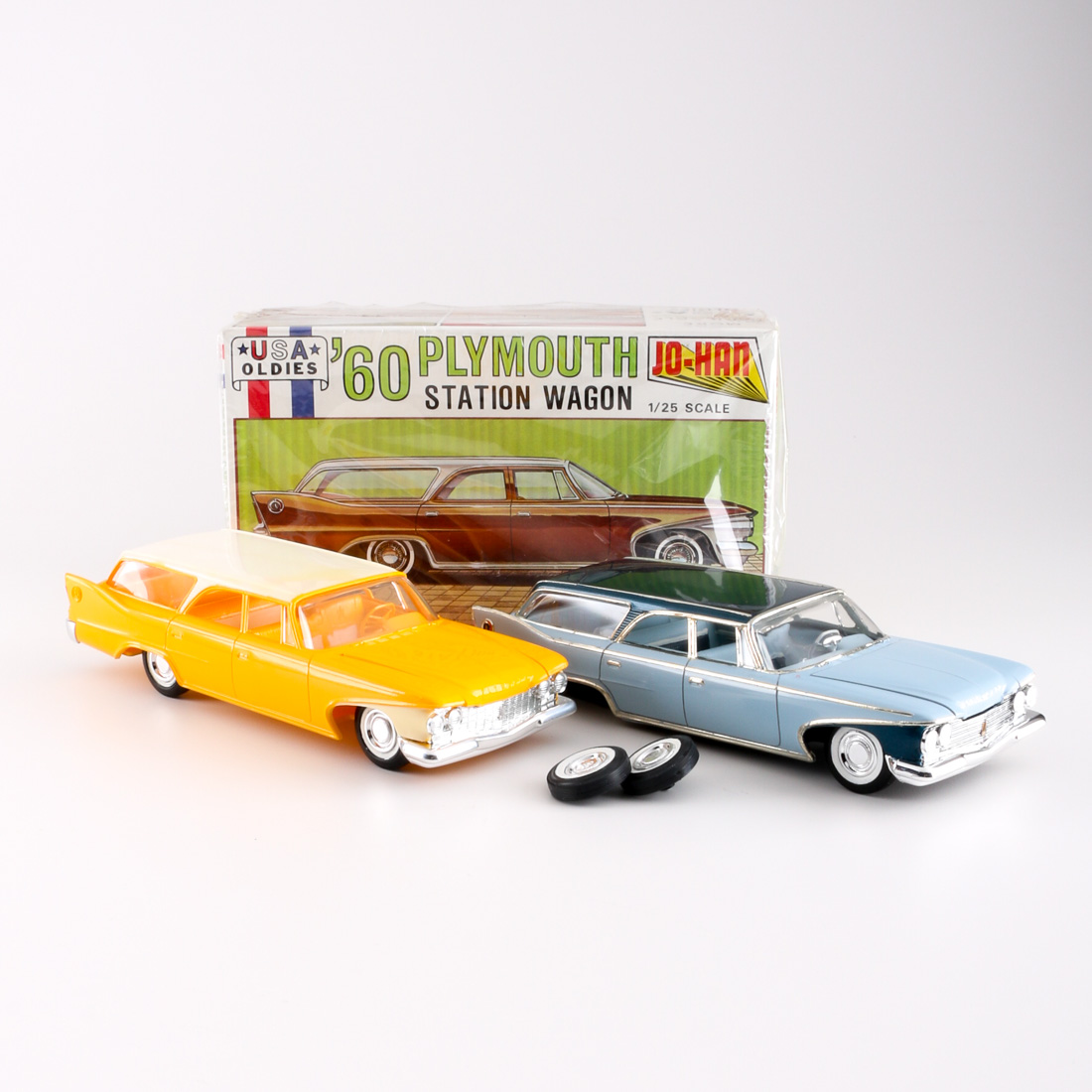 Collection of Johan 1960 Plymouth Station Wagon Model Kit Cars EBTH