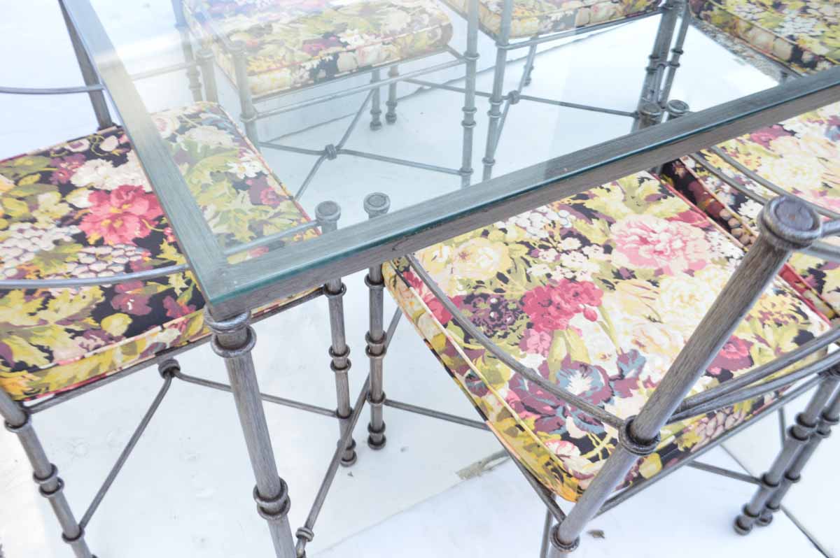 Pier One Glass Top Dining Table with Six Chairs EBTH