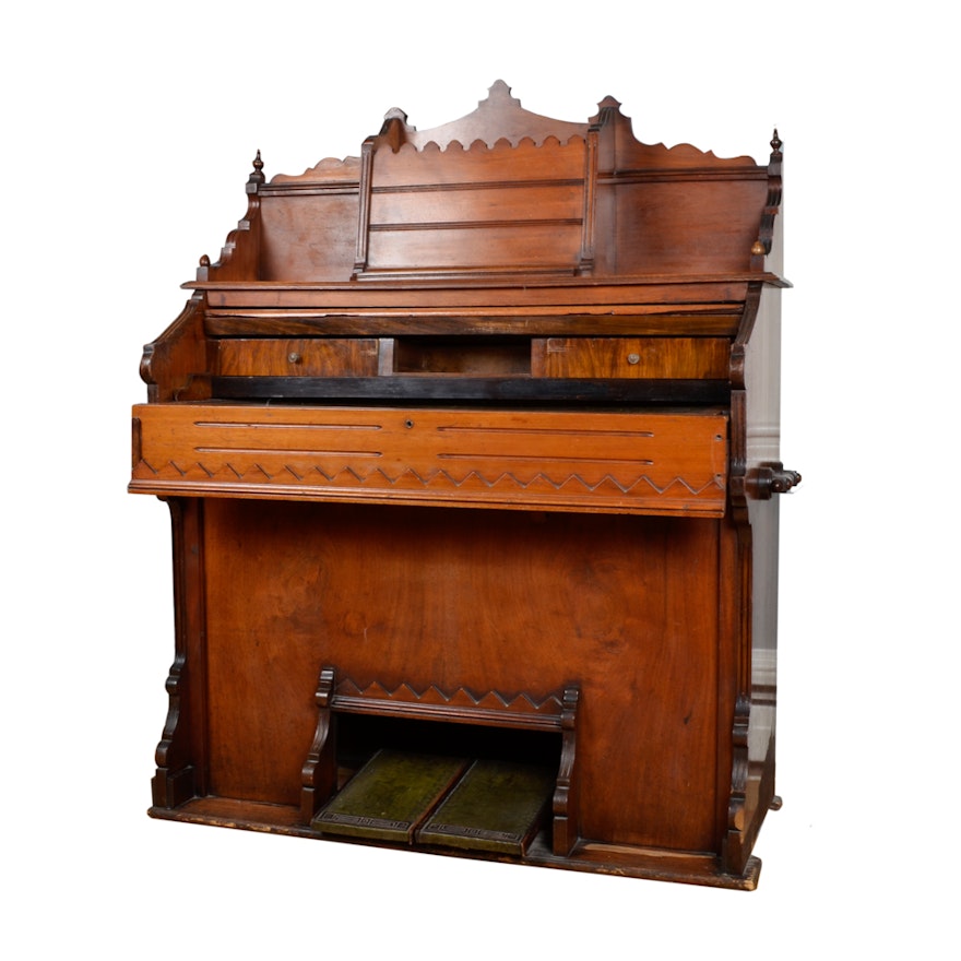 Antique Converted Pump Organ Desk Ebth