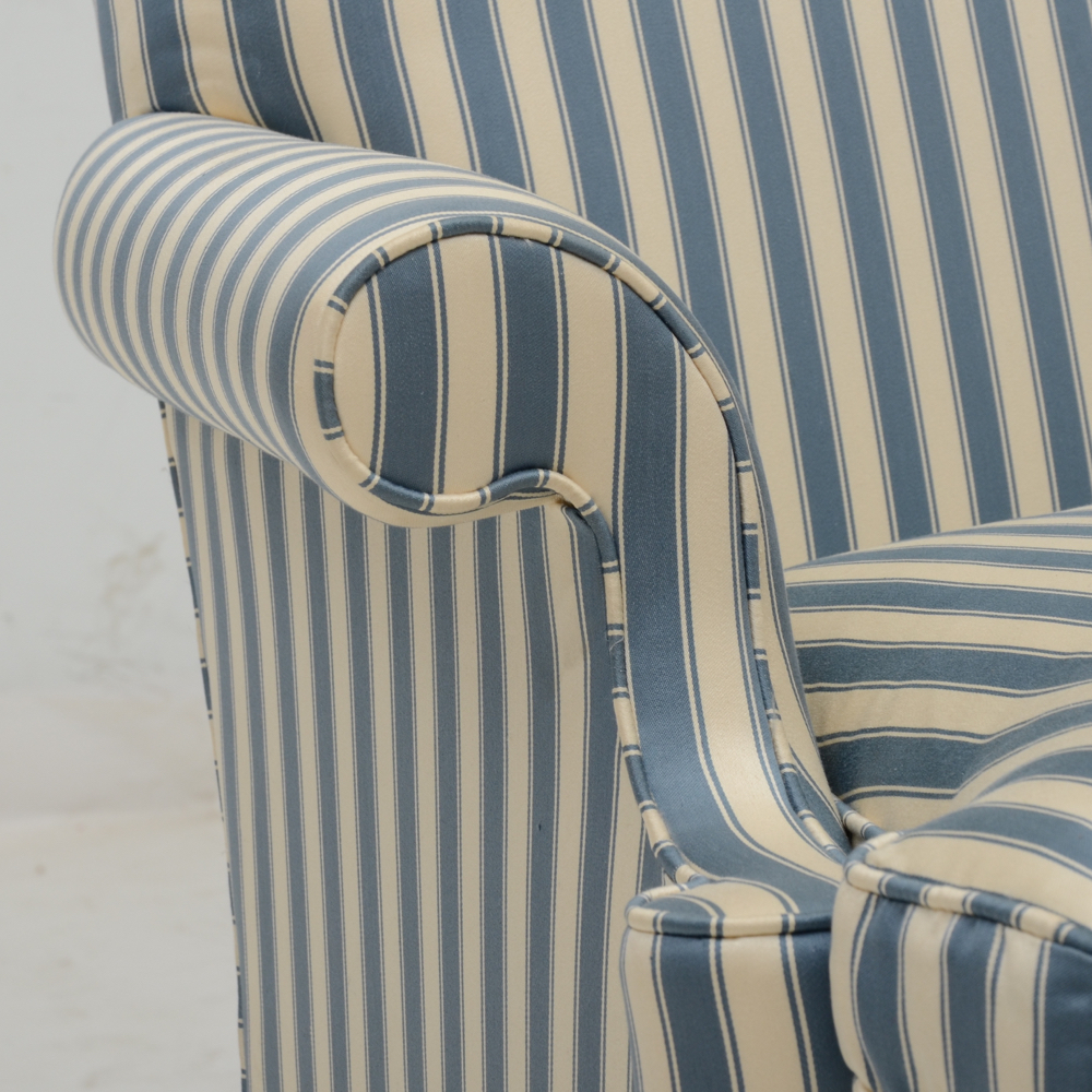Blue and White Striped Loveseat EBTH