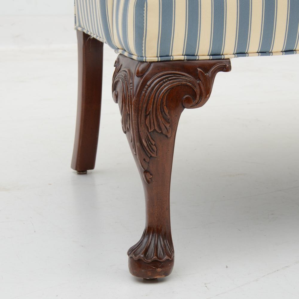 Blue and White Striped Loveseat EBTH