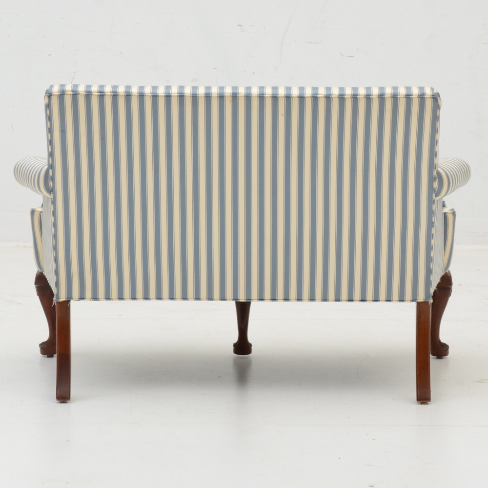 Blue and White Striped Loveseat EBTH
