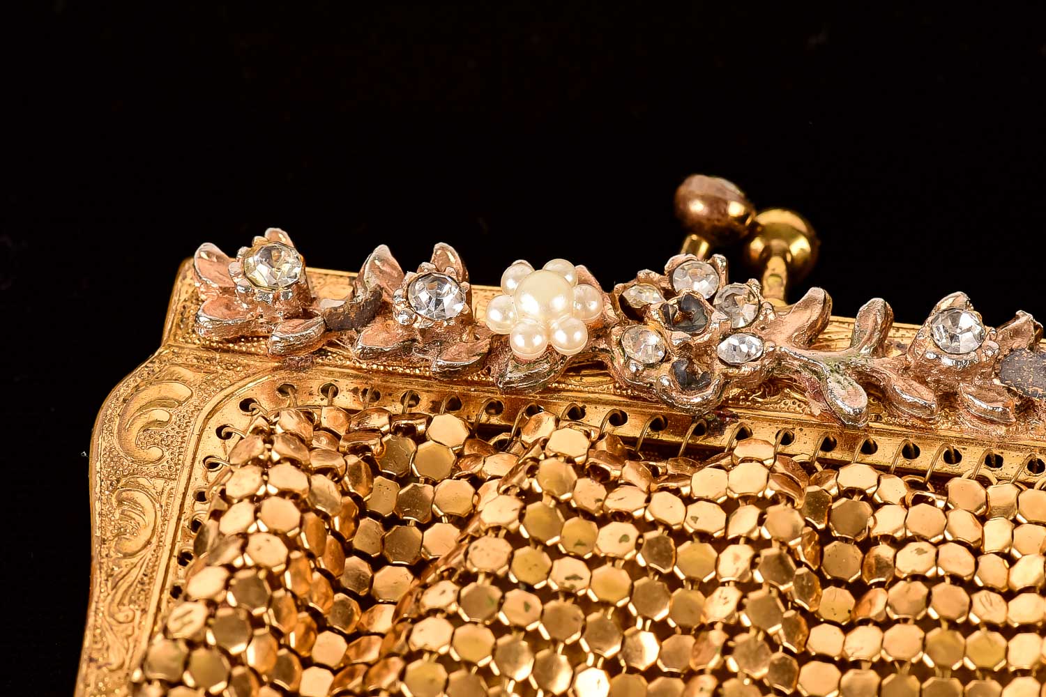 Vintage Metal Mesh and Rhinestone Coin Purse EBTH