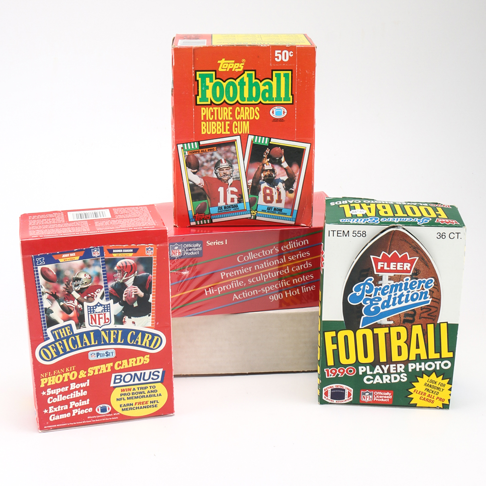 Collection of Five Boxes of Football Cards EBTH