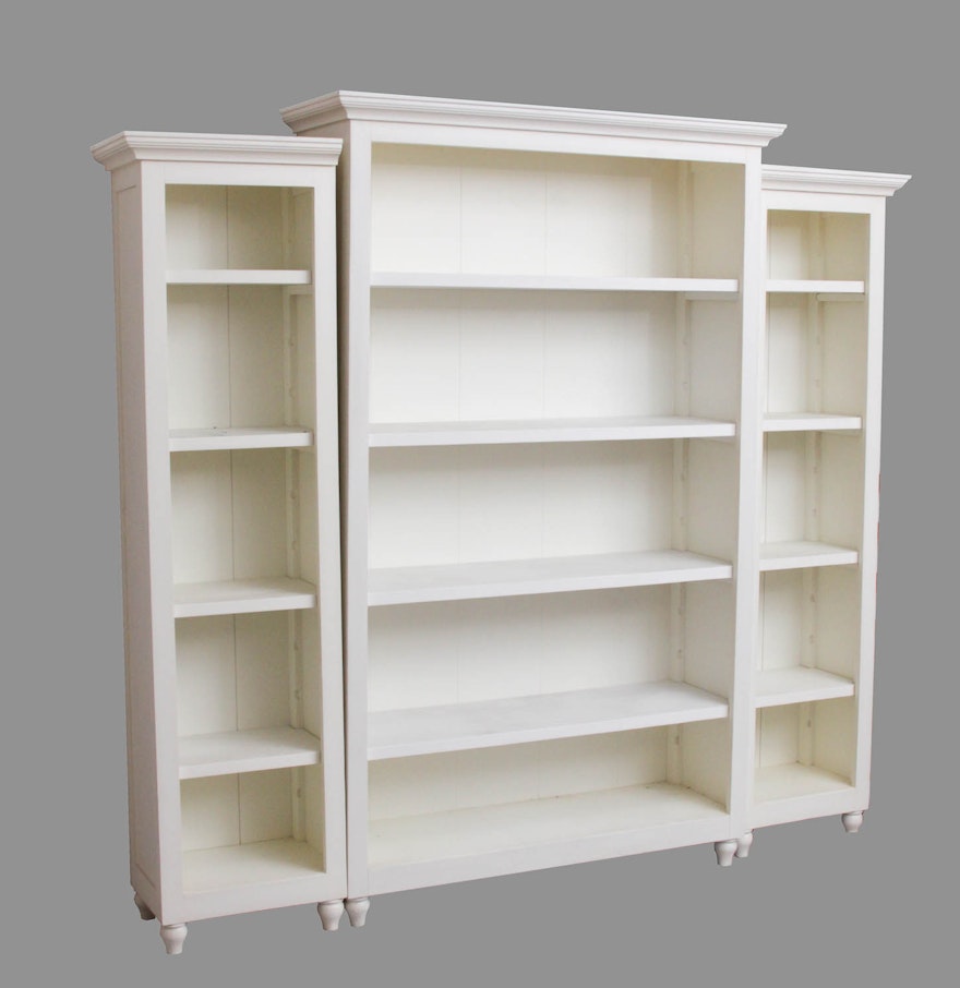 Three-Piece Painted Wood Bookcase : EBTH Three-Piece Painted Wood Bookcase : EBTH