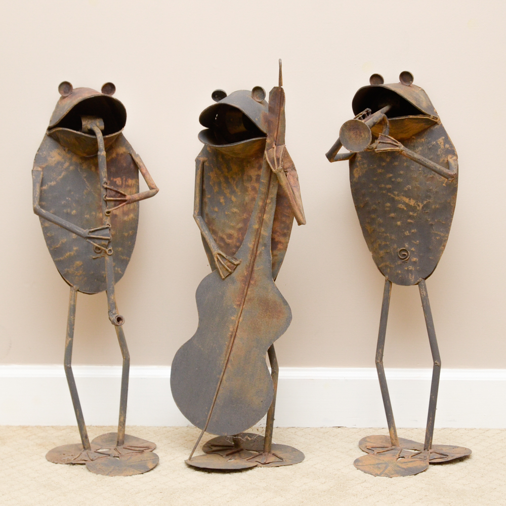 Trio of Metal Frog Musicians EBTH