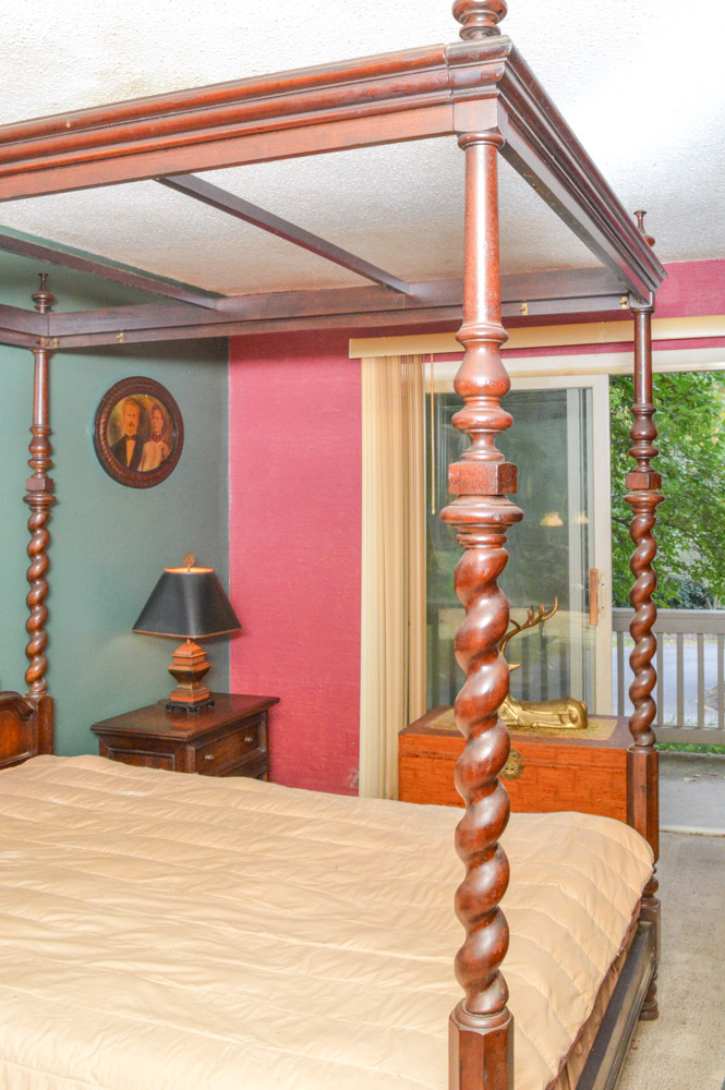 Queen Size Twisted Four Poster Bed with Canopy Top | EBTH