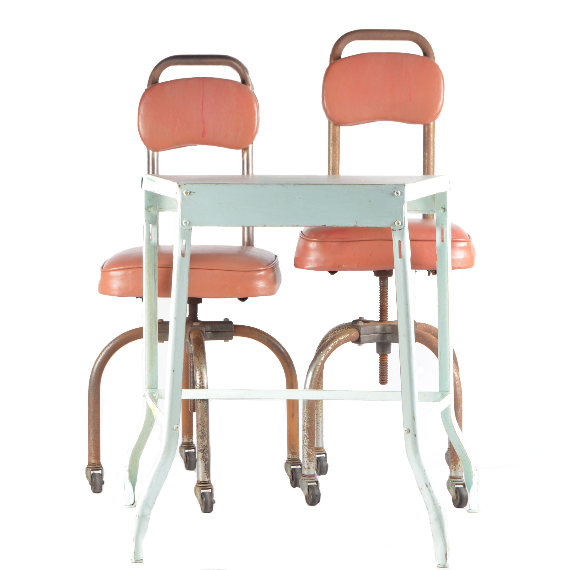 Typing Table and Rolling Office Chairs EBTH