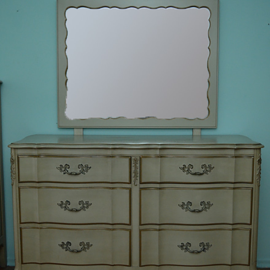 Lammerts Vintage French Provincial Style Dresser With Mirror Ebth