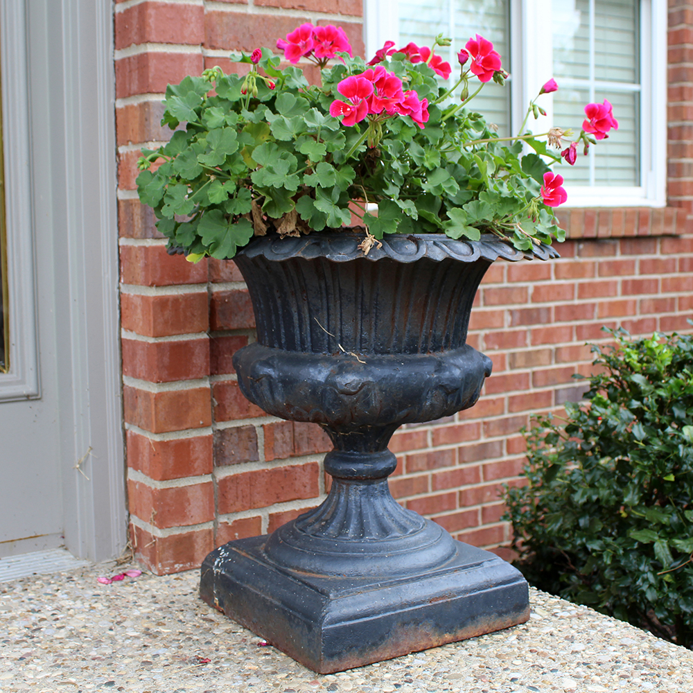 Black Painted Cast Iron Flower Pots EBTH