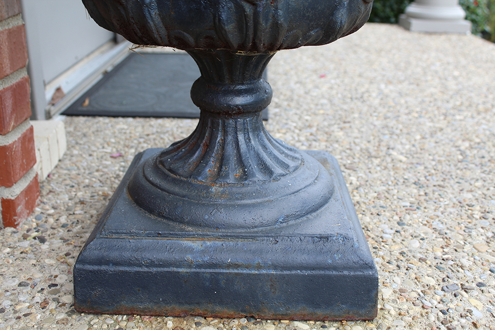 Black Painted Cast Iron Flower Pots EBTH