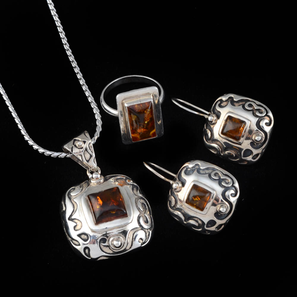 silpada amber pendant