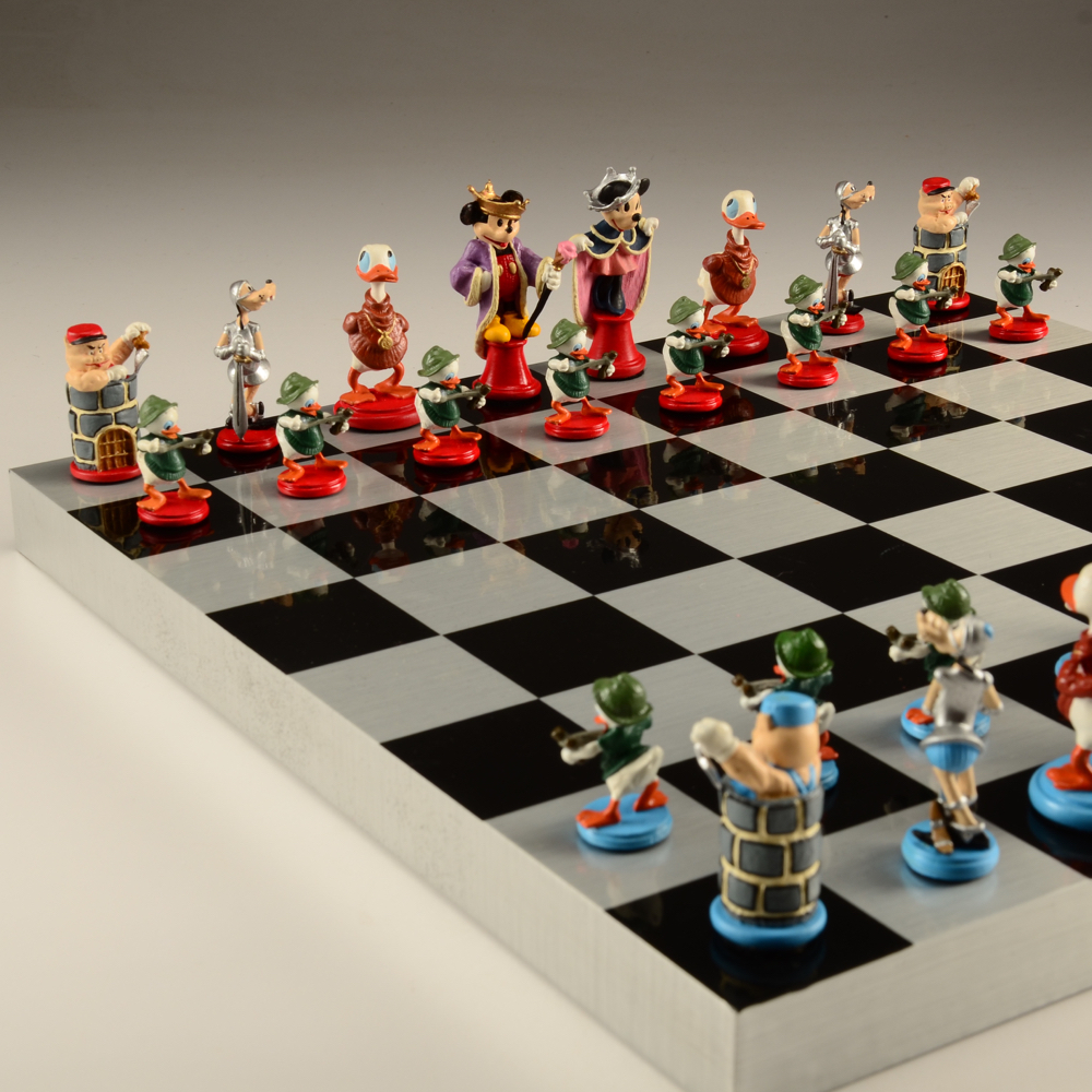 Vintage Disney Pewter Chess Set EBTH