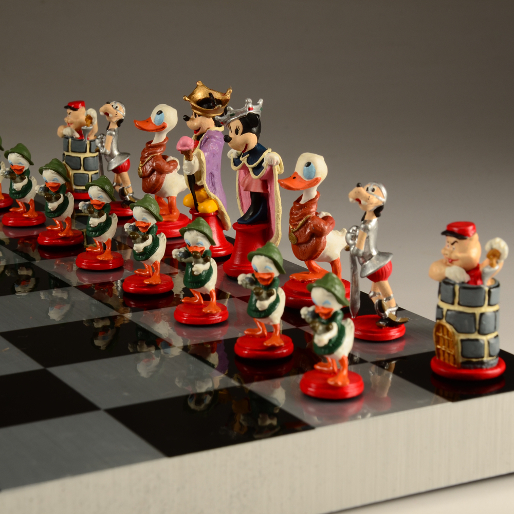 Vintage Disney Pewter Chess Set EBTH