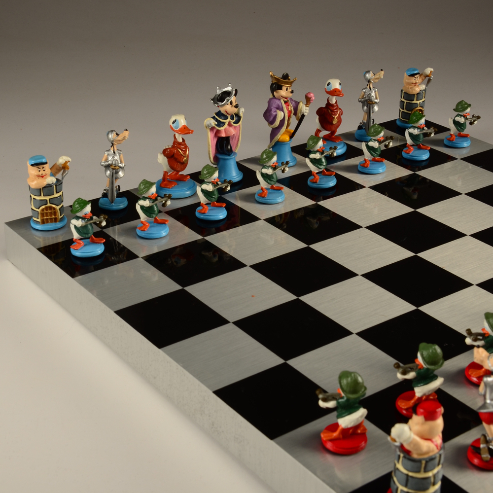 Vintage Disney Pewter Chess Set EBTH