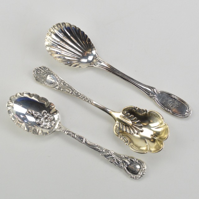 Antique Sterling Silver Sugar Spoons EBTH