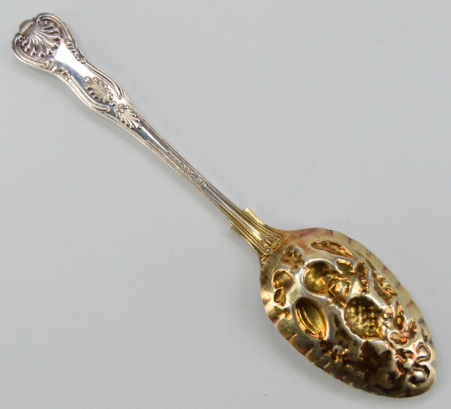 Antique Sheffield EPNS Silver Plate Berry Spoons with Gold Wash EBTH